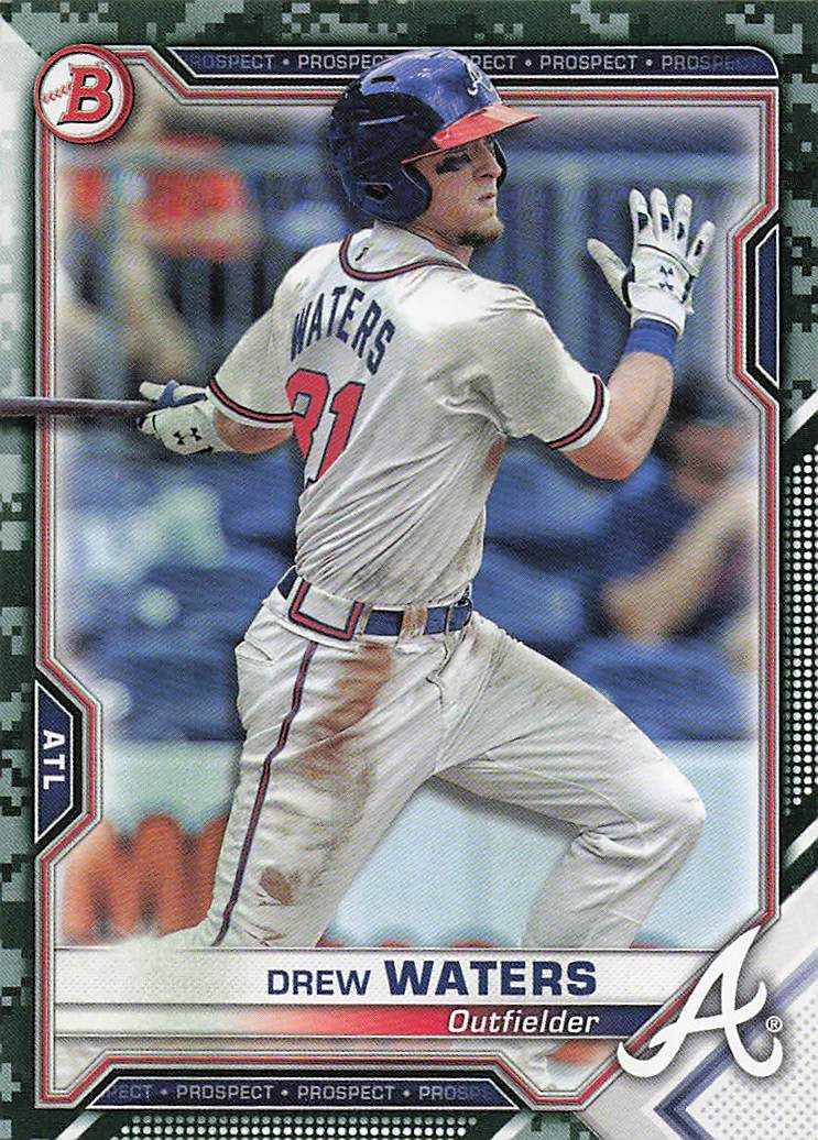 2021 Bowman Baseball Prospects Camo Drew Waters #BP-81