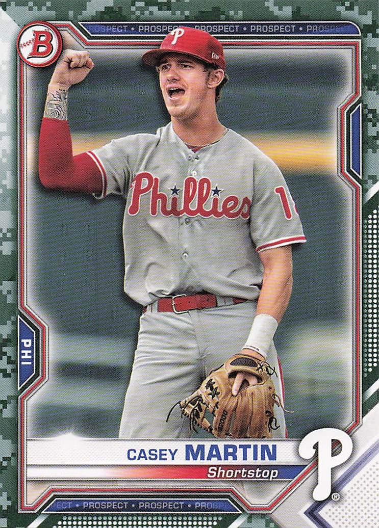 2021 Bowman Baseball Prospects Camo Casey Martin #BP-92