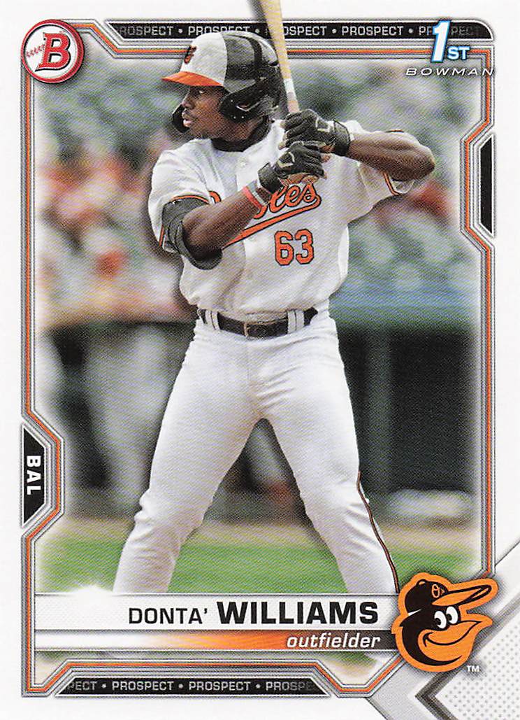 2021 Bowman Draft Baseball Donta' Williams #BD-90