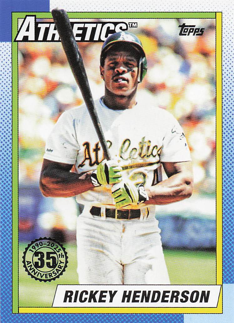 2025 Topps Baseball 1990 Topps Baseball Rickey Henderson #T90-46