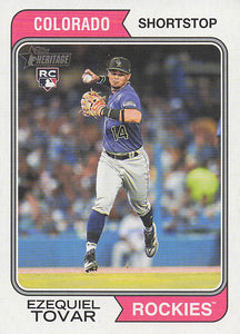 2023 Topps Heritage Baseball Ezquiel Tovar #317 RC