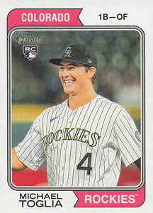 2023 Topps Heritage Baseball Michael Toglia #724 RC