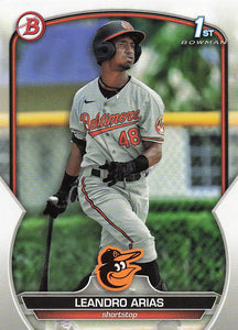 2023 Bowman Baseball Prospects Leandro Arias #BP-84