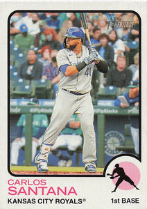 2022 Topps Heritage Baseball Carlos Santana #191
