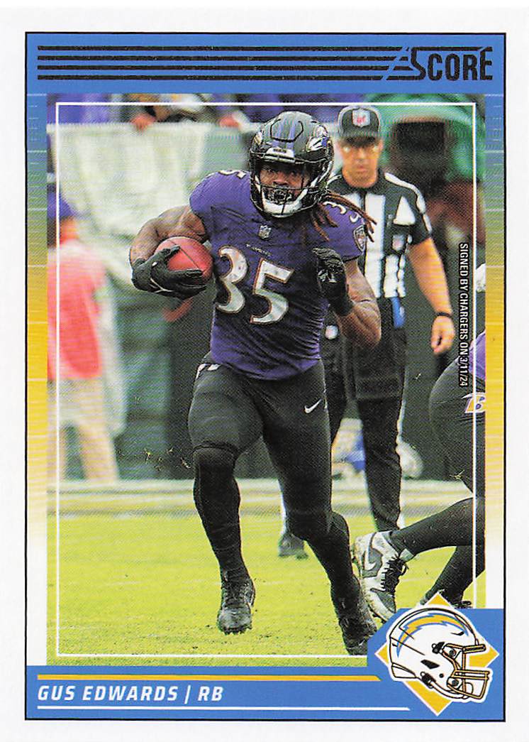 2024 Score Football Gus Edwards #20