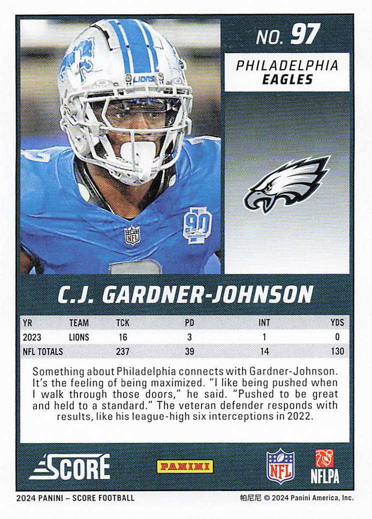 2024 Score Football C.J. Gardner-Johnson #97