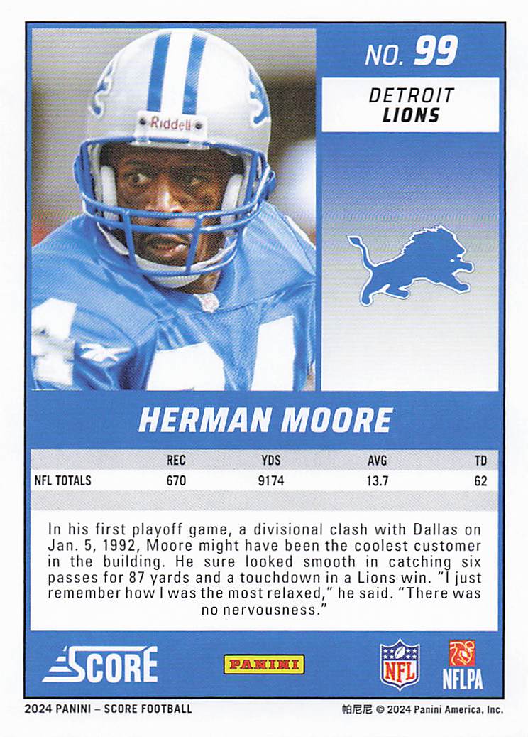 2024 Score Football Herman Moore #99