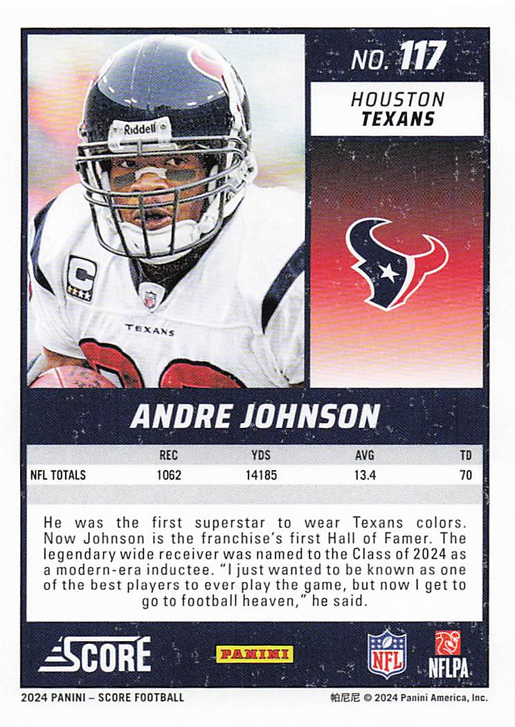 2024 Score Football Andre Johnson #117