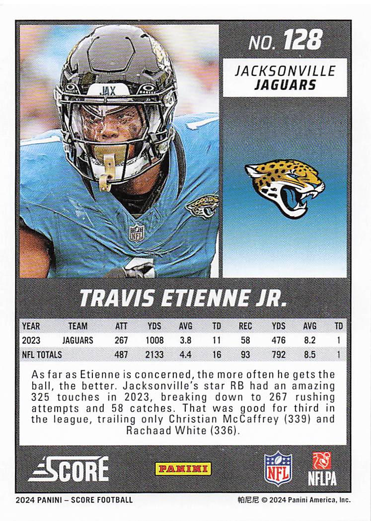 2024 Score Football Travis Etienne Jr. #128