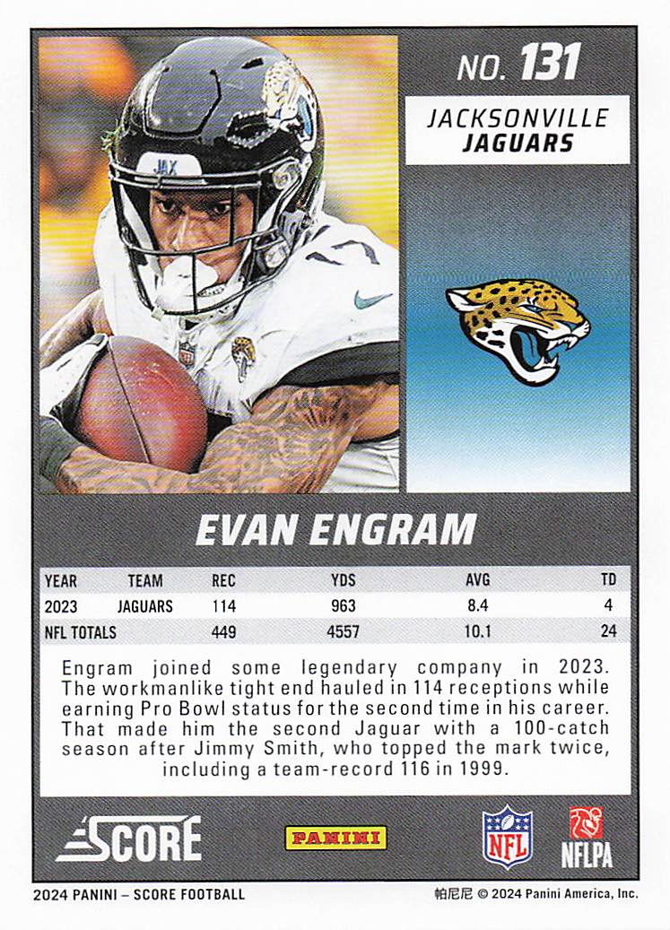 2024 Score Football Evan Engram #131