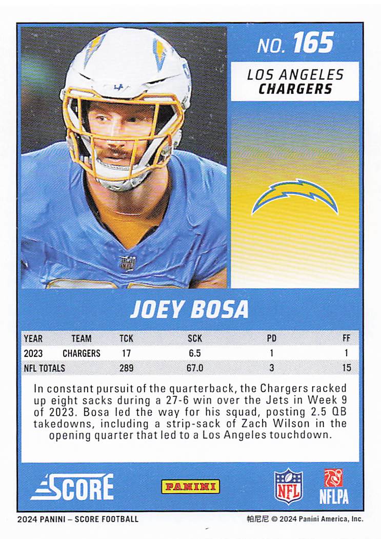 2024 Score Football Joey Bosa #165