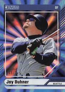 2024 Donruss Baseball Carolina Blue Laser 168/249 Jay Buhner #34