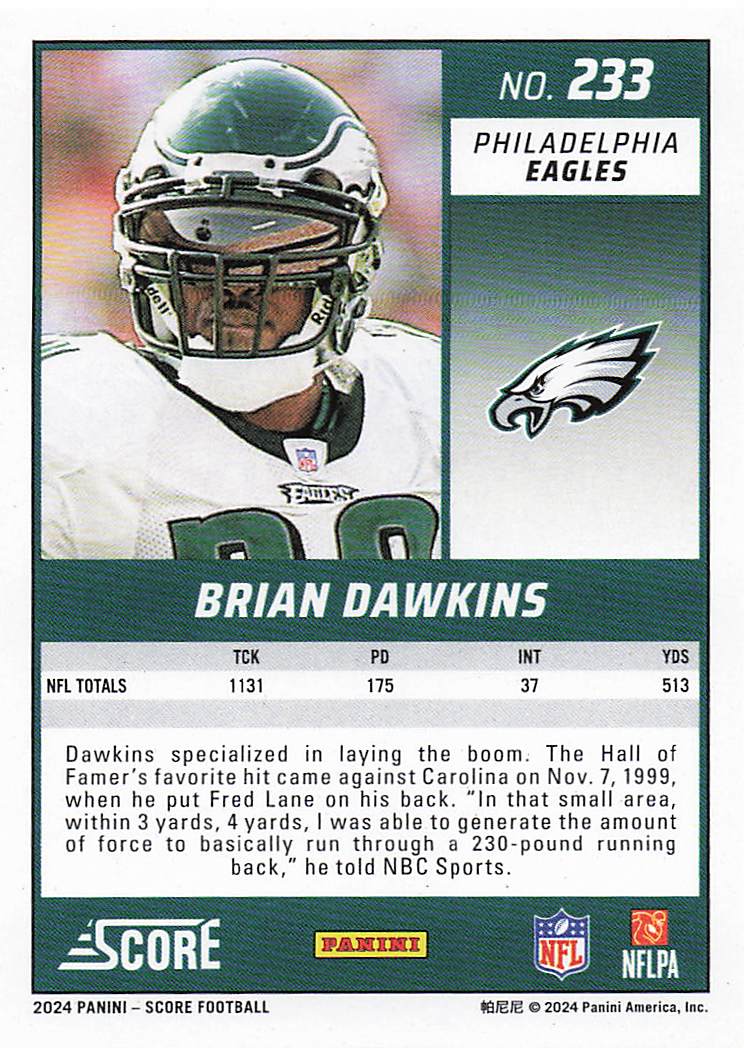2024 Score Football Brian Dawkins #233