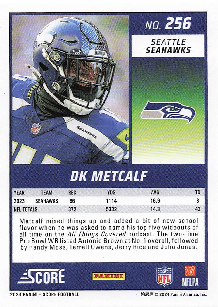 2024 Score Football DK Metcalf #256