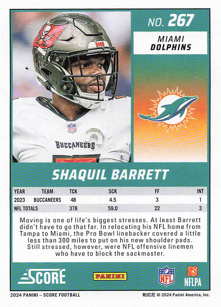 2024 Score Football Shaquil Barrett #267
