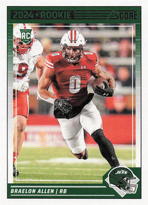 2024 Score Football Braelon Allen #390 RC