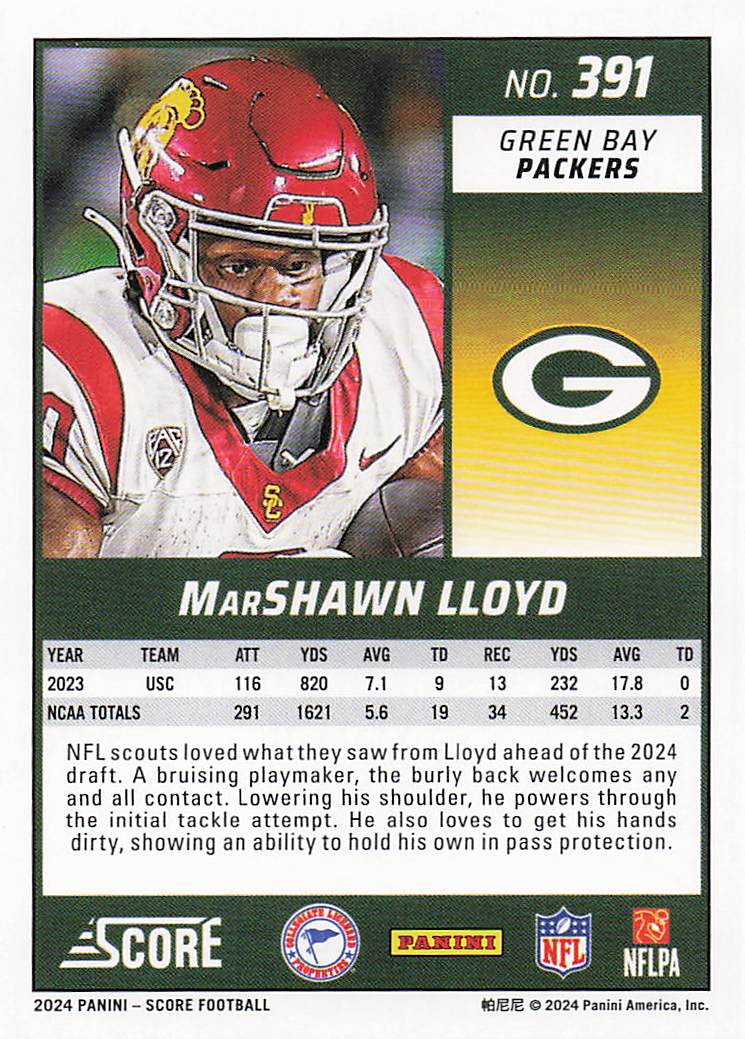 2024 Score Football MarShawn Lloyd #391 RC