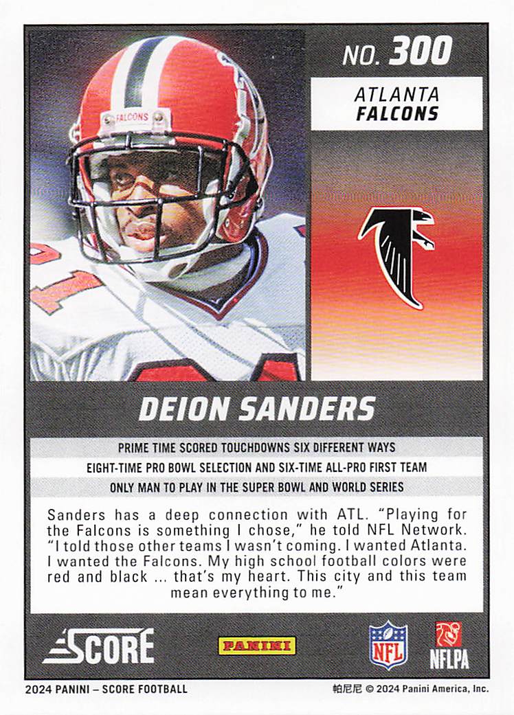 2024 Score Football Green Deion Sanders #300
