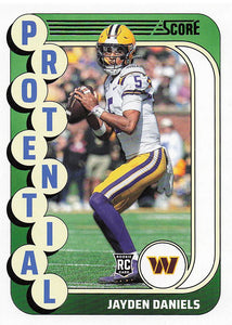 2024 Score Football Protential Jayden Daniels #3 RC