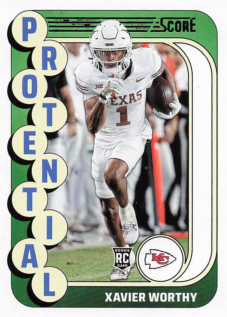 2024 Score Football Protential Xavier Worthy #15 RC