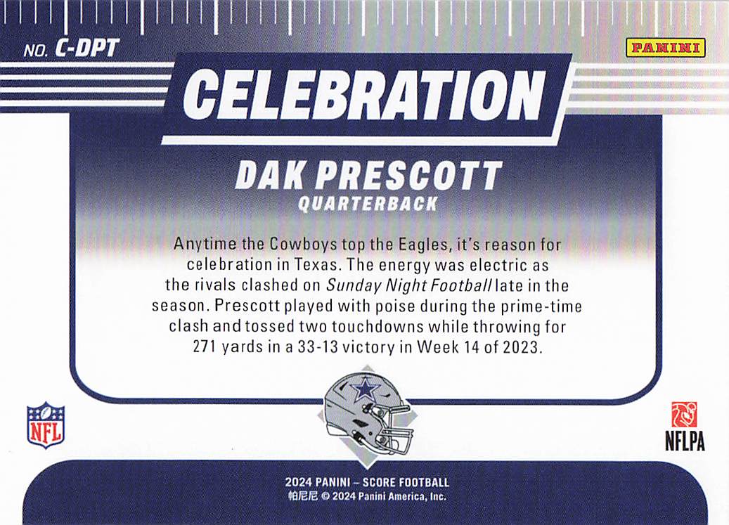 2024 Score Football Celebration  Dak Prescott #C-DPT