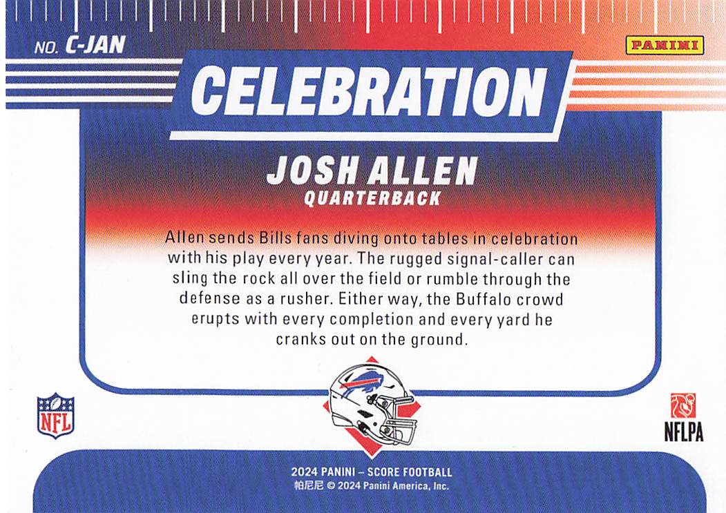 2024 Score Football Celebration  Josh Allen #C-JAN
