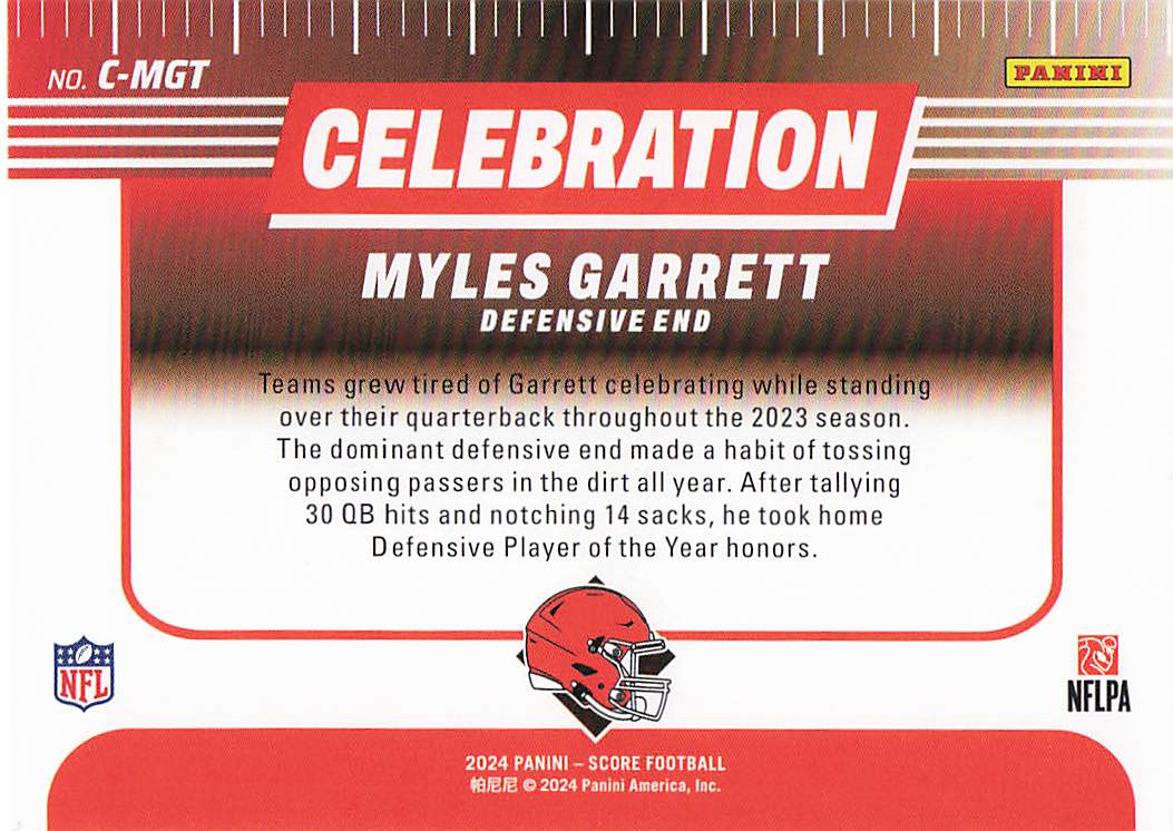 2024 Score Football Celebration  Myles Garrett #C-MGT