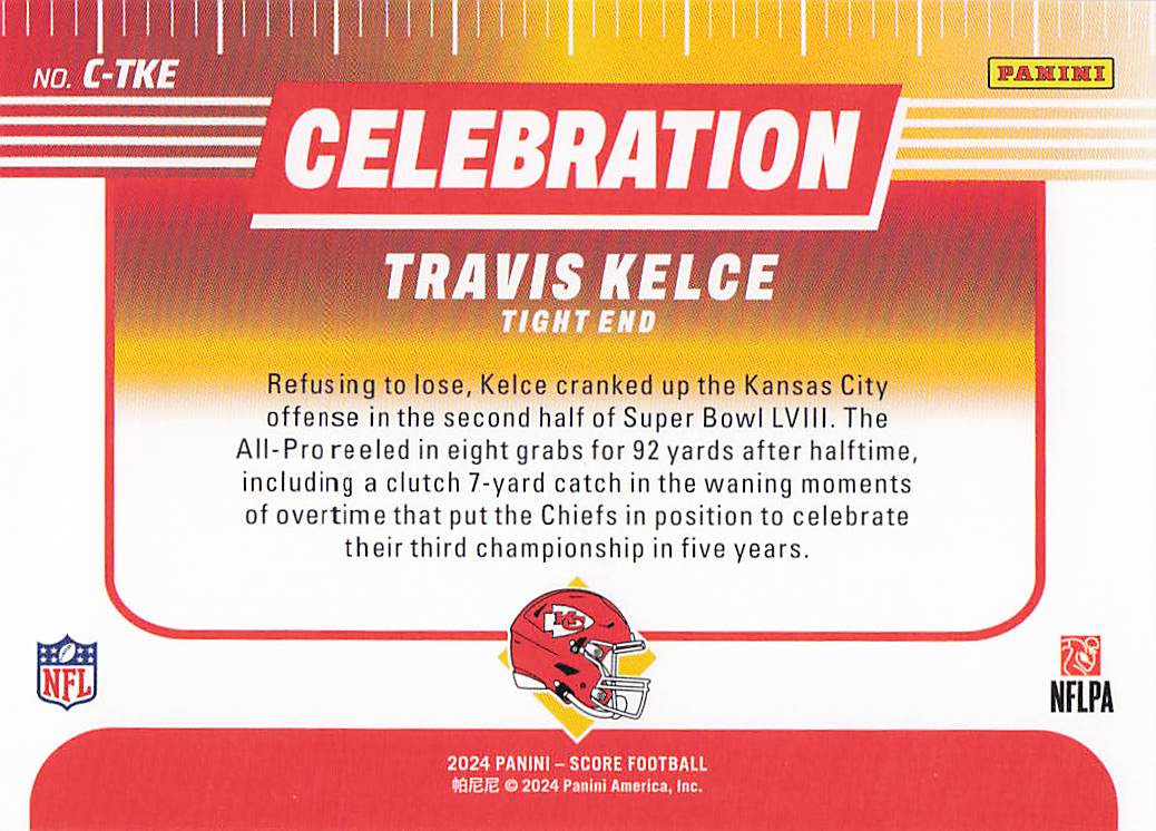 2024 Score Football Celebration  Travis Kelce #C-TKE