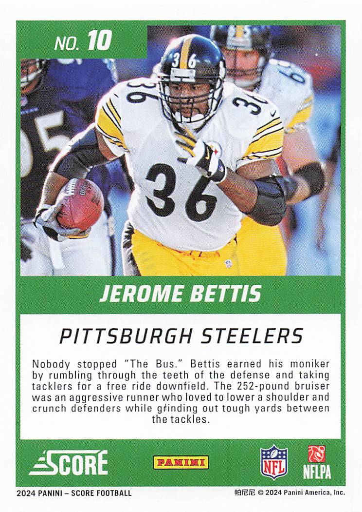 2024 Score Football First Ballot Jerome Bettis #10