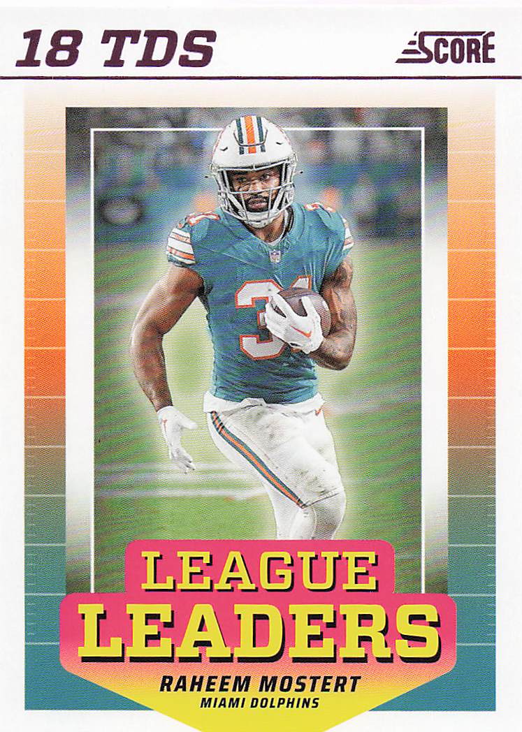2024 Score Football League Leaders Pink Raheem Mostert #LL-RMT