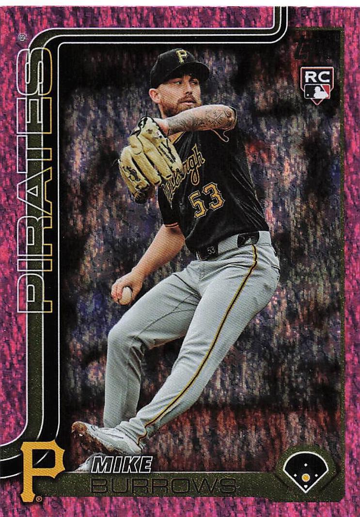 2025 Topps Baseball Pink Holo Foil Mike Burrows #615