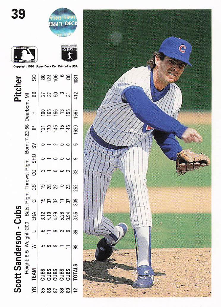 1990 Upper Deck Baseball Scott Sanderson #39