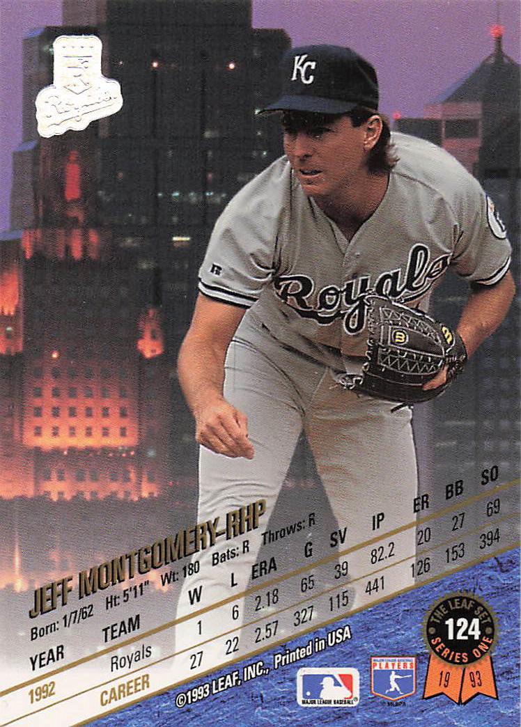 1993 Leaf Baseball Jeff Montgomery #124