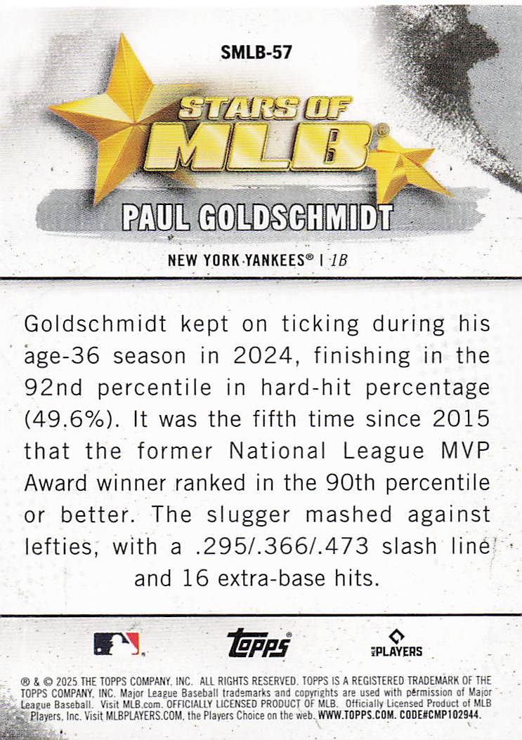 2025 Topps Baseball Stars of MLB Paul Goldschmidt #SMLB-57