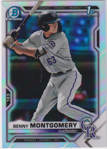 2021 Bowman Draft Baseball Chrome Refractor Benny Montgomery #BDC-84