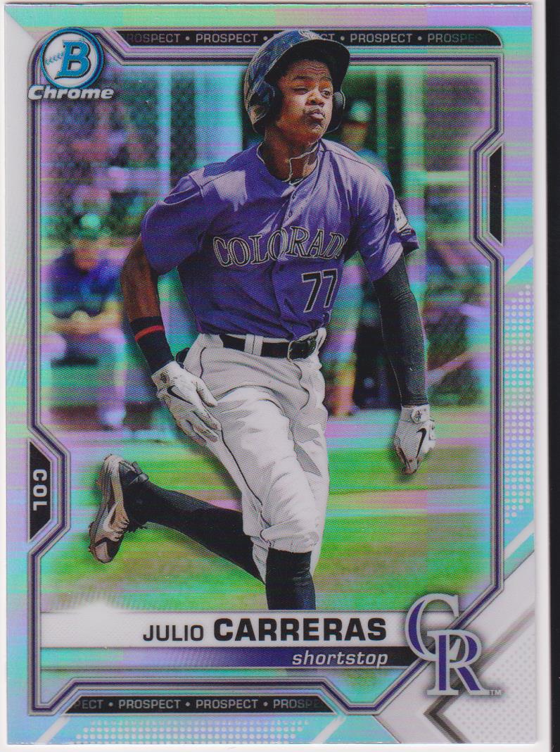 2021 Bowman Draft Baseball Chrome Refractor Julio Carreras #BDC-30