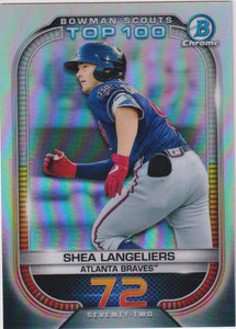 2021 Bowman Baseball Chrome Bowman Scouts Top 100 Shea Langeliers #BTP-72