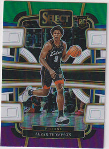 2023-24 Panini Select Green White Purple Prizms Ausar Thompson #95 Rookie
