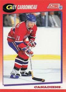 1991-92 Score Canadian English Hockey Guy Carbonneau #19