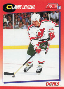 1991-92 Score Canadian English Hockey Claude Lemieux #22