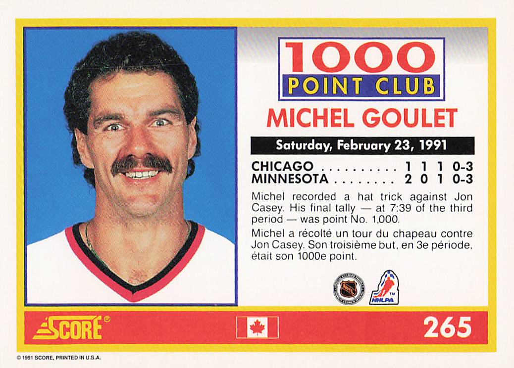 1991-92 Score Canadian English Hockey Michel Goulet #265