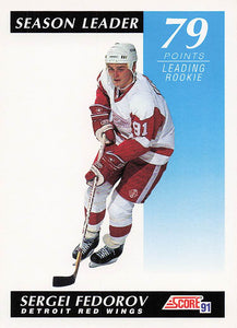 1991-92 Score Canadian English Hockey Sergei Fedorov #298