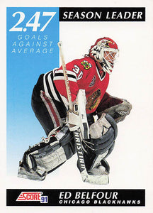 1991-92 Score Canadian English Hockey Ed Belfour #301
