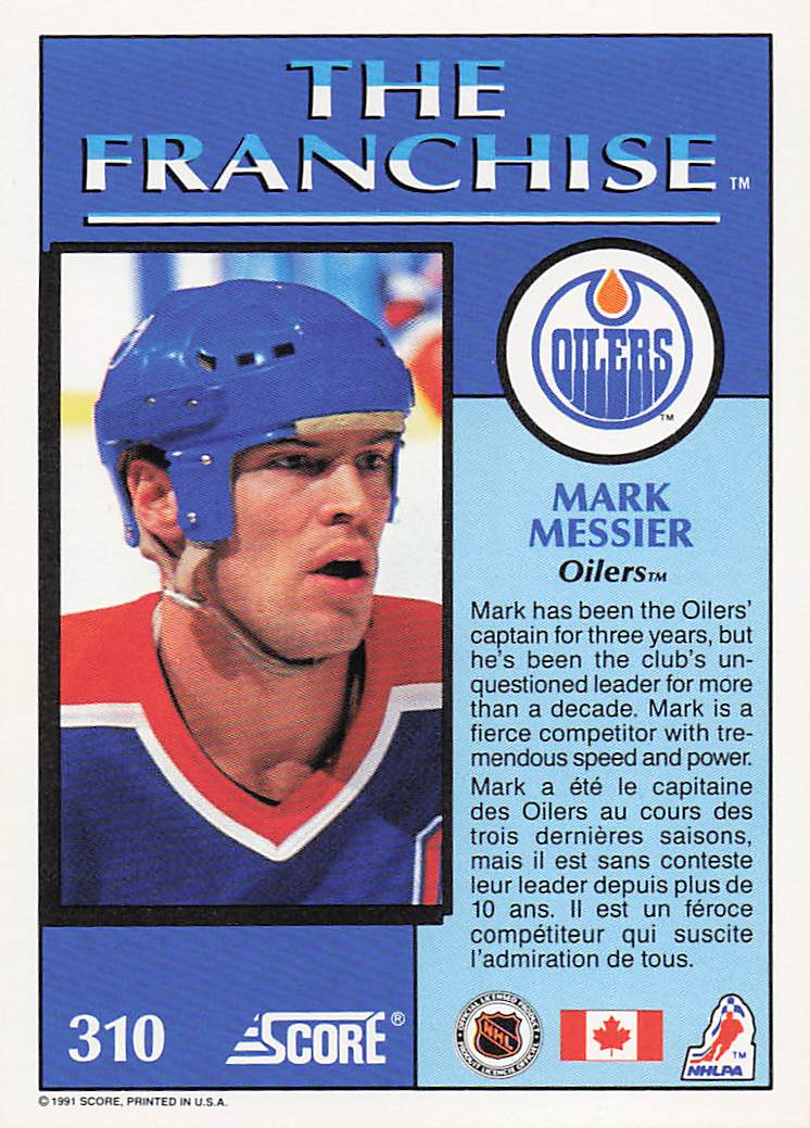 1991-92 Score Canadian English Hockey Mark Messier #310