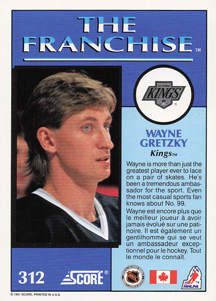 1991-92 Score Canadian English Hockey Wayne Gretzky #312