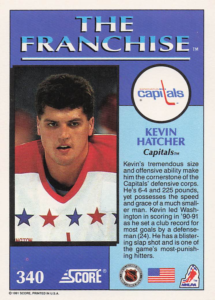 1991-92 Score Canadian English Hockey Kevin Hatcher #370