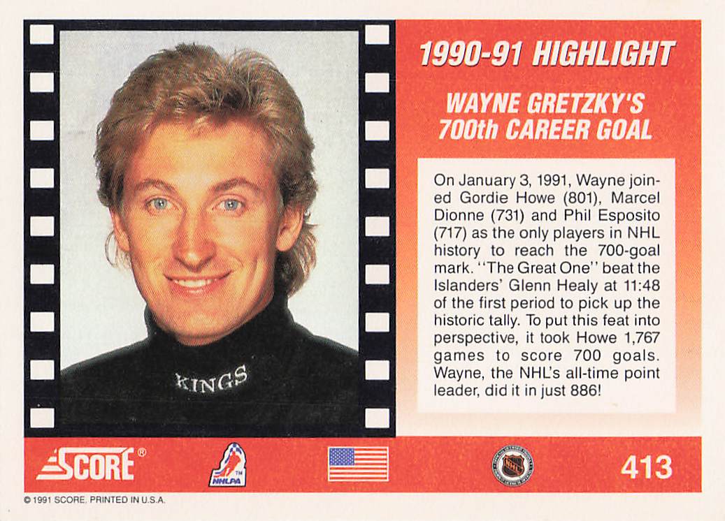 1991-92 Score Canadian English Hockey Wayne Gretzky #303