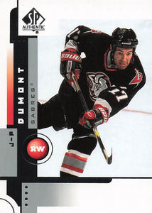 2001-02 SP Authentic Hockey J.P. Dumont #10