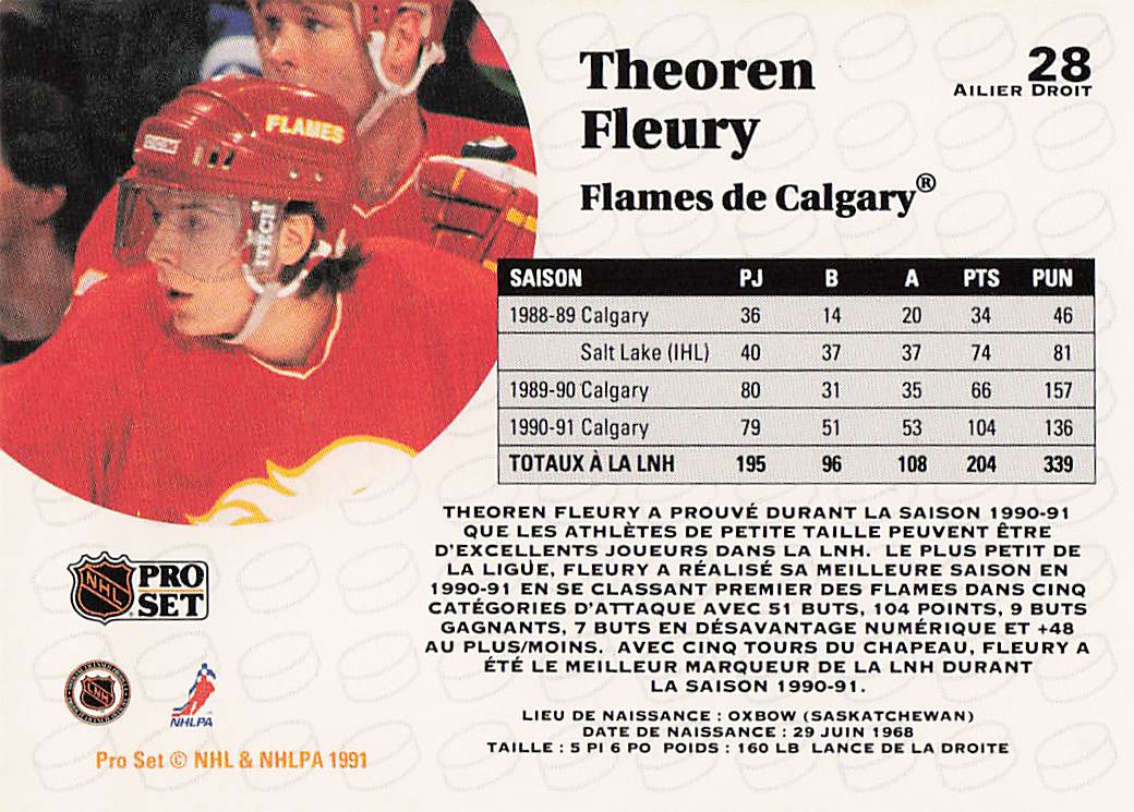 1991-92 Pro Set Hockey Theoren Fleury #AC 20