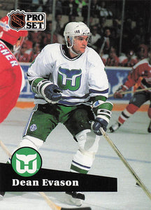 1991-92 Pro Set French Hockey Dean Evason #84